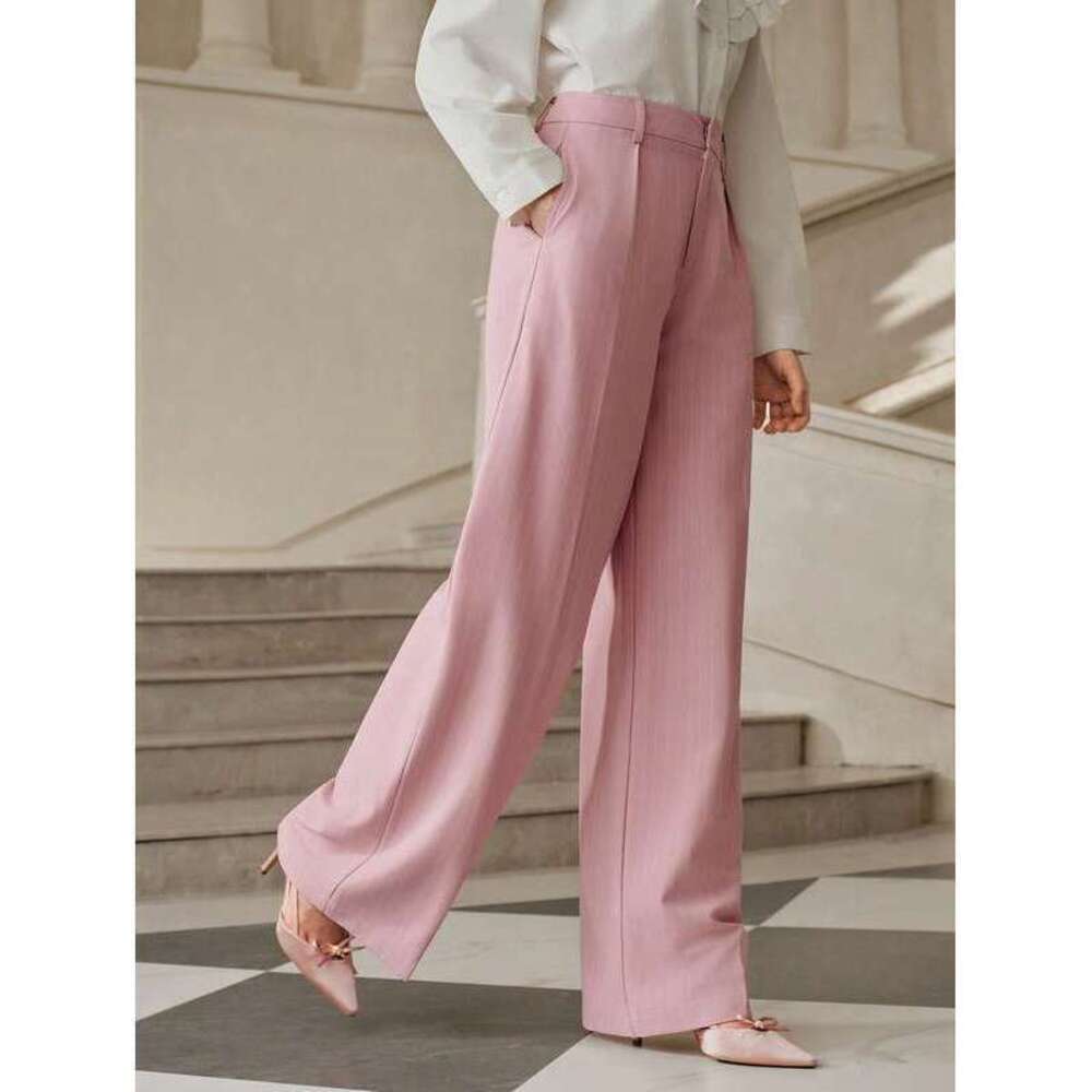 Anewsta Stylish Striped Wide Leg Trousers, Versatile For Commuting, Suitable For - Picture 4 of 7